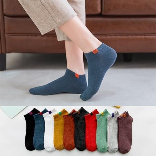 10 Pairs Spring Summer Womens Ship Socks Female Candy Color Student Lady Cute Short Socks Sports Diamond Kawaii Hosiery