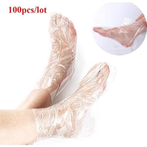 100PCS Transprent Disposable Foot Bags Detox SPA Covers Pedicure Prevent Infection Remove Chapped Foot Care Tools Bath Wipe