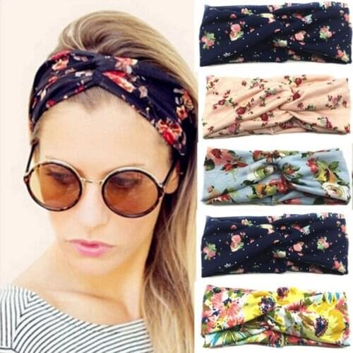 Bohemian Wide Cotton Stretch Headbands Women Headwrap Turban Headwear Bandage Hairbands Bandana Wide Headbands Hair Accessories