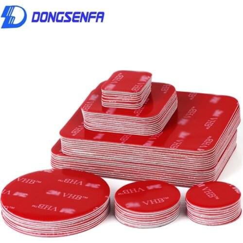 Strong Rubber Foam Double-Sided Adhesive Two Sides Mounting Sticky Black Tape Multiple Sizes Rounded Square 20pcs