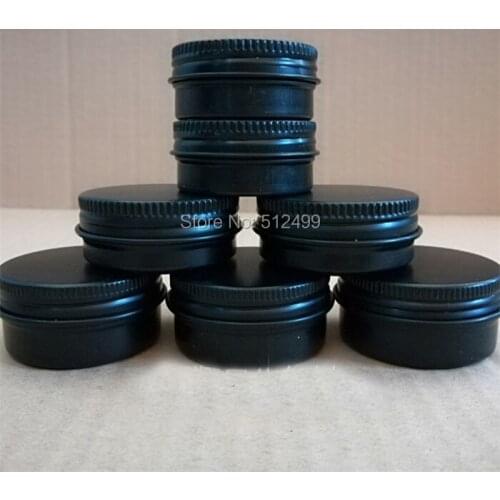 10/15/20g ML refillable box black empty round aluminum metal tin cans bottle cosmetic cream box DIY jar Aluminum Lipstick Pot