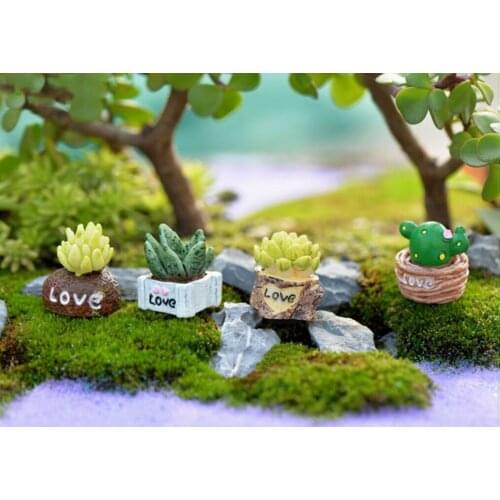 Lifelike Mini Artificial Fleshy Cactus Plant Landscape Ornament Decorative Mushroom Artificial Plants Landscape Garden Figurines