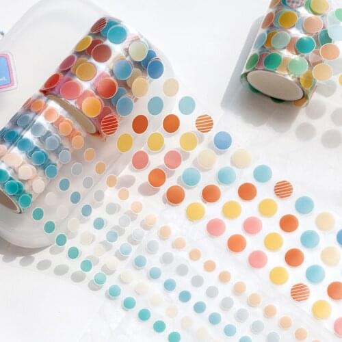 Colorful Dot Washi Tape Set Diy Masking Tape Cute Stickers School Suppliers Stationery