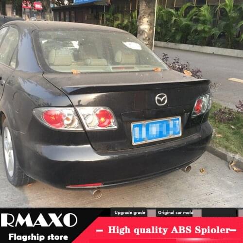 For MAZDA 6 Spoiler 2006-2011 MAZDA 6 High Quality ABS Material Car Rear Wing Primer Color Rear Spoiler