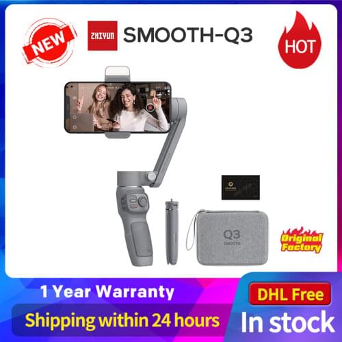 ZHIYUN Official SMOOTH Q3 3-Axis Phone Gimbal Flexible Handheld Stabilizer with Fill Light for Smartphone iPhone Xiaomi Huawei