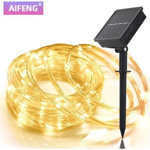 AIFENG Solar Lamp Outdoor Garden Tube Lights Christmas Fairy Light For Party Wedding Tree Decoration Lampy Street Garland