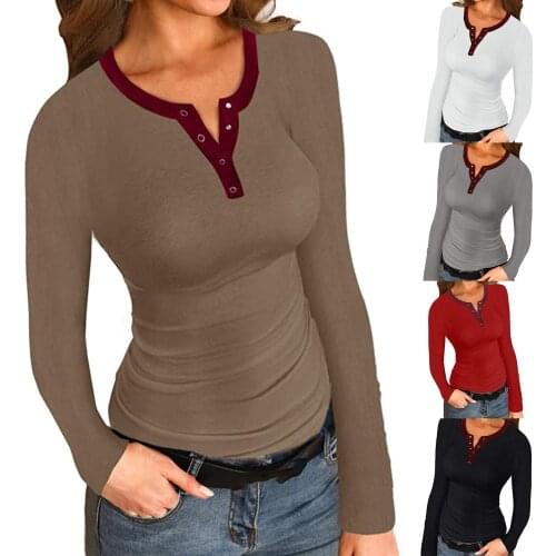 Solid Color T-Shirt for Women Autumn Winter Long Sleeve Round Neck Base Top Tshirts Women Sexy Bottoming Slim Top Femme Tshirts