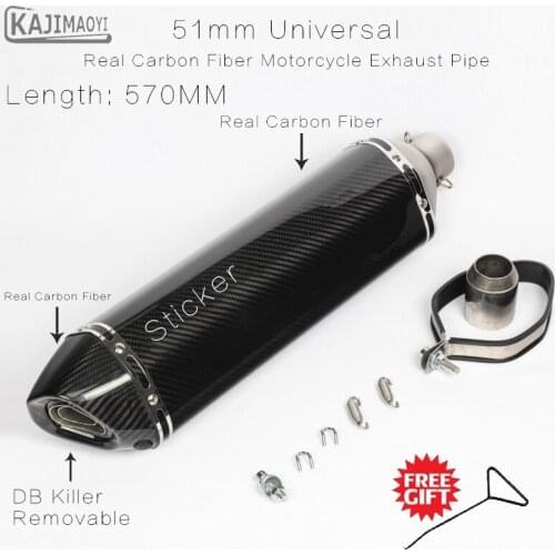 51mm Universal Motorcycle Modified Exhaust Pipe For Tmax530 Xmax300 AK550 Nmax MT09 PCX Scooter Exhaust Length 570mm