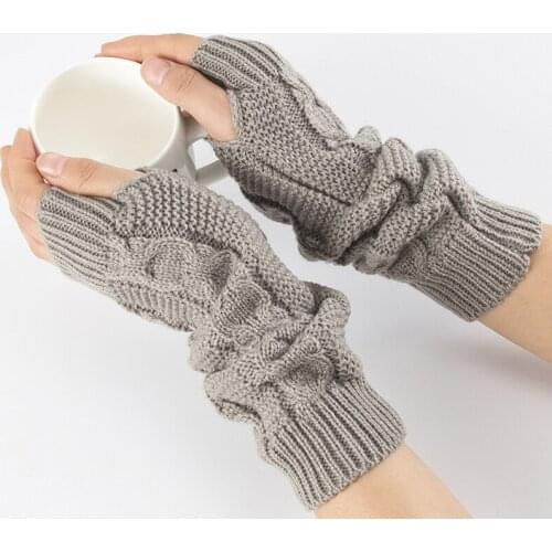 Knitted Crochet Long Fingerless Mittens Winter Warm Gloves For Women Fashion Women Autumn Gloves Wrist Arm Hand Warmer