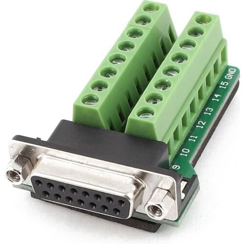 Top quality DB15 D-SUB VGA 15pin Female Adapter Jack Terminal Breakout PCB Board