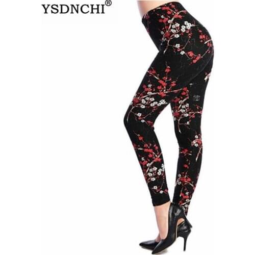 YSDNCHI Fitness Pants Elastic Waist Slim Trousers Women Leggings Print Guitar Summer Super Soft Fabrics Graffiti Leggins