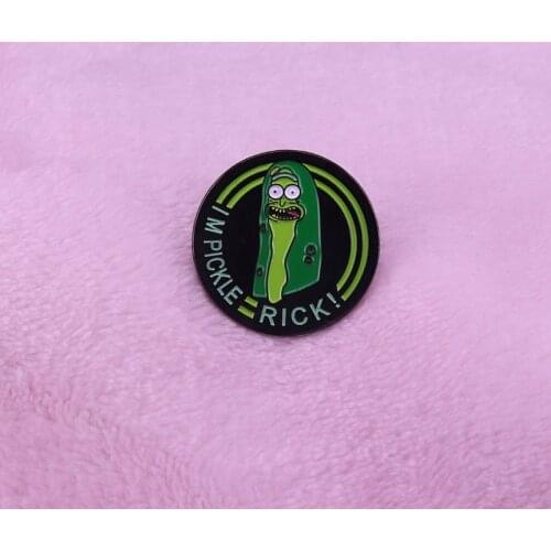Funny Pickle Rick spinning enamel pin great fans accessory