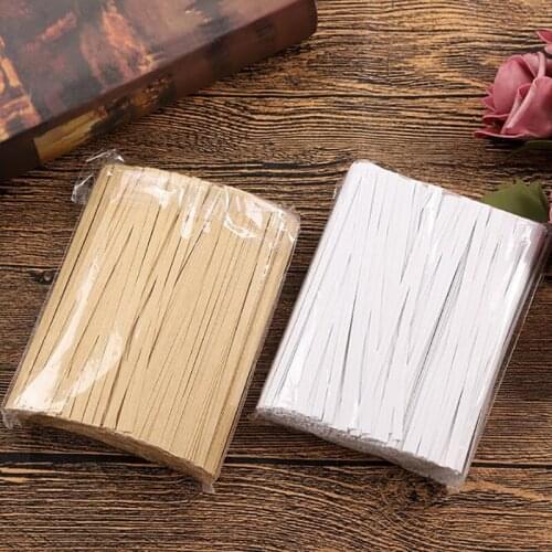 Kraft Paper Twist Ties Wire Baking Line Food Flower Packaging Sealing Decoration Grape Cable Garden Tie 1000pcs