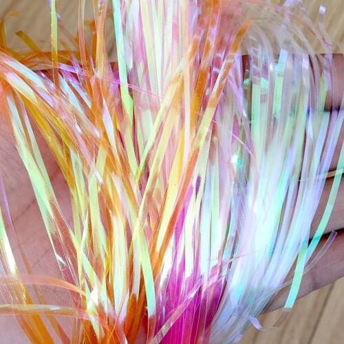 Fly Fishing Tying Crystal Flash 1 Piece 2mm Width 60 Strands Fly Tying Tinsel Material Laser Flasher Accessories