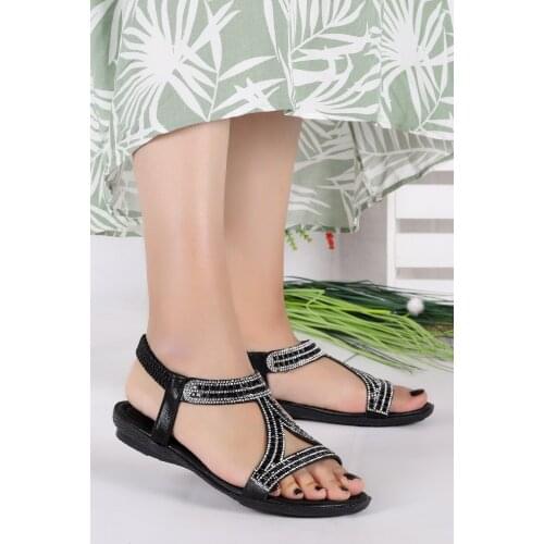 Woggo Pnt 563155 Cubic Zirconia Daily Women Sandals Shoes Slippers