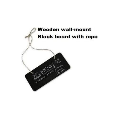 10pcs/lot NEW Small wooden wall-mount Black board with rope Wood Blackboard memo Message board Wooden doorplate wholesale