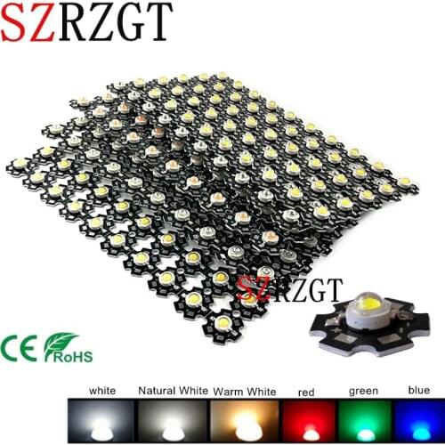 100 pcs 3 W High Power Watts SMD LED Chip Accounts Light White Blue Red Green IR UV With PCB