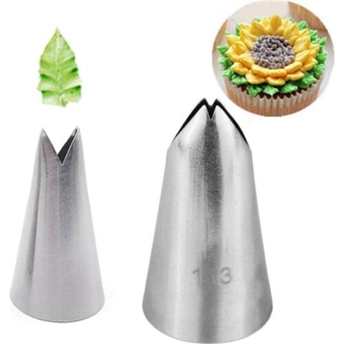 2pcs Leaf Tips Stainless Steel Icing Piping Nozzles Cake Decorating Pastry Tip Sets Cupcake Tools