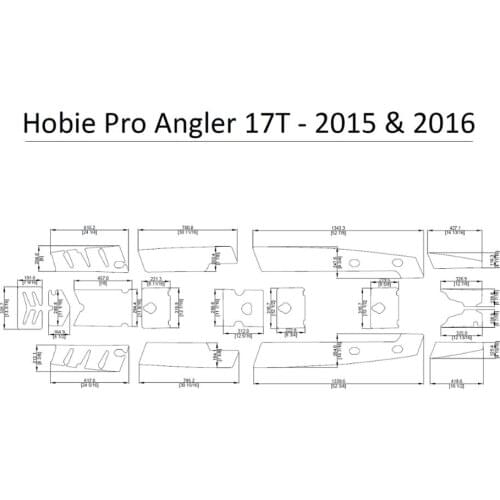 2015-2016 Hobie Pro Angler 17T Kayak Boat EVA Decking Mat Pads Kit 1/4"