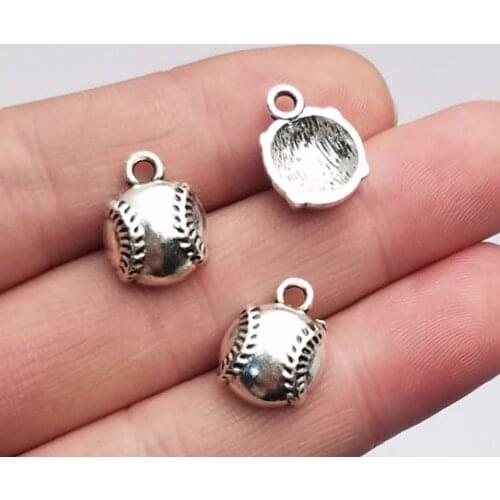 25pcs/lot--14x11mm,ball cham,Antique silver plated baseball charms,DIY supplies,Jewelry accessories