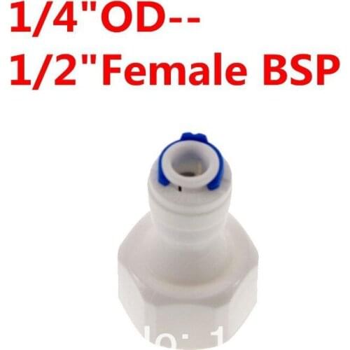 3 Pieces 1/4" OD Tube - 1/2" BSP Female Straight Quick Connect Aquarium RO Water Female BSP Tube Connection