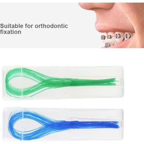 35Pcs/Set Dental Floss Threaders Needle Tooth Brackets Wire Holders Between Orthodontic Bridges Traction Braces Random Color