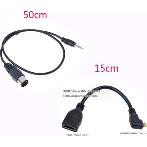 5 Pin Din MIDI Male To 3.5mm Male Plug Stereo Jack Audio Adapter Cable 50cm/15cm