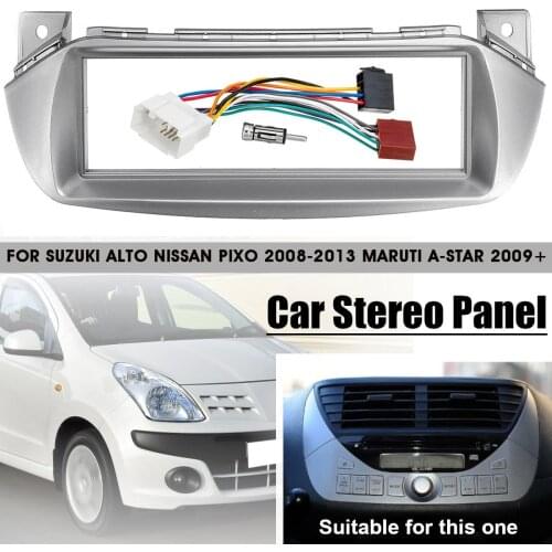 Car Radio Fascia Panel Frame CD DVD Dash Audio Cover Trim with ISO-DIN Adapter For SUZUKI Alto for NISSAN Pixo For Marati A-Star