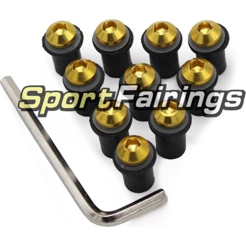 Black Blue Silver Green Orange Red Gold Winscreen Bolts for Kawasaki ZX-6R 2000 01 02 03 04 05 06 07 2008 Windshield Screws Nuts