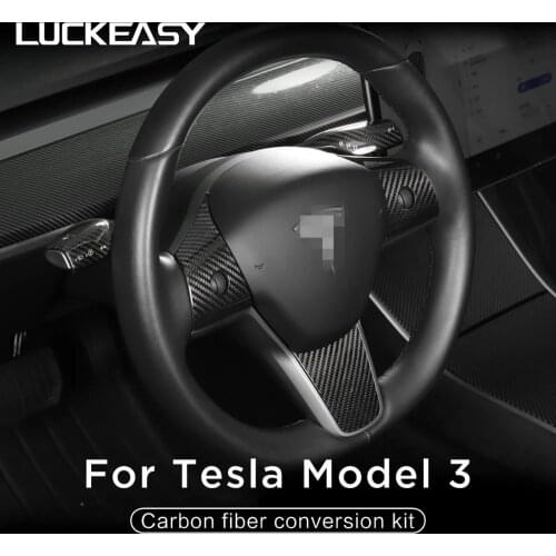 3K240G for Tesla Model 3 2021steering wheel central control armrest box rearview mirror model3 carbon fiber accessories interior