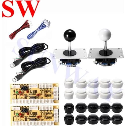 Black Push Button with Arcade Joystick DIY Kit Zero Delay Arcade DIY Kit USB Encoder Arcade joystick kits for Arcade Jamma Mame