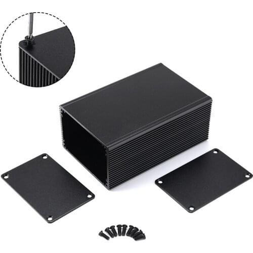 1pc Black Aluminum Enclosure 100mm66mm43mm Electronic Box Instrument Meter Enclosure Case with Screws