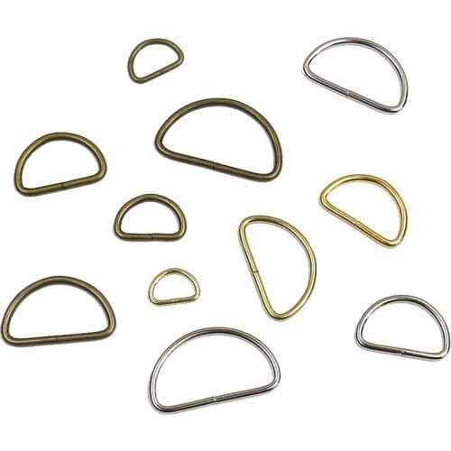 5pcs 10mm-32mm Gold Bronze Silver Type D-Ring Adjustable Buckle Bag Parts Leathercraft Strap Pet Collar Sewing Accessories
