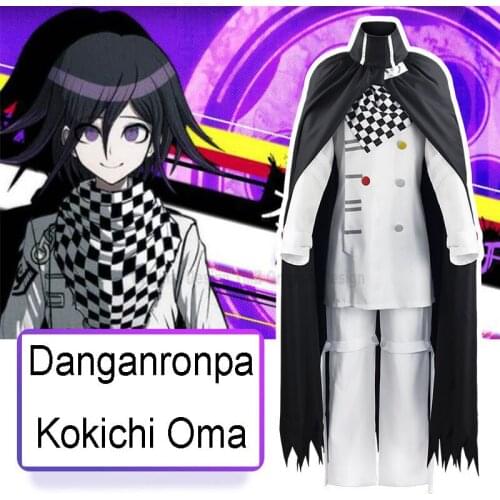 Danganronpa Cosplay Costumes Kokichi Oma Anime Cosplay Suit Cos Wigs Costumes for Party Halloween Costumes for Women and Men