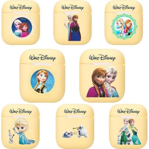 Disney Frozen Princess Ana Elsa Silicone Case For Apple Airpods 1/2 Cover Protective Earphone Case Headphones Cases Protective F