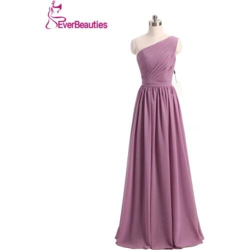 Long Bridesmaid Dresses One Strap Fashion Women Chiffon Cheap Bridesmaid Dresses 2020 Vestidos De Madrinha Lace Up Back