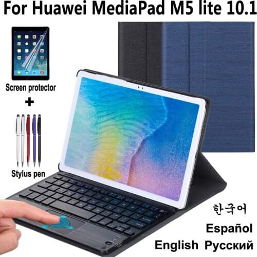 For Huawei MediaPad M5 lite 10.1 Keyboard Case BAH2-W19 BAH2-L09 Touchpad Bluetooth Keyboard case Cover