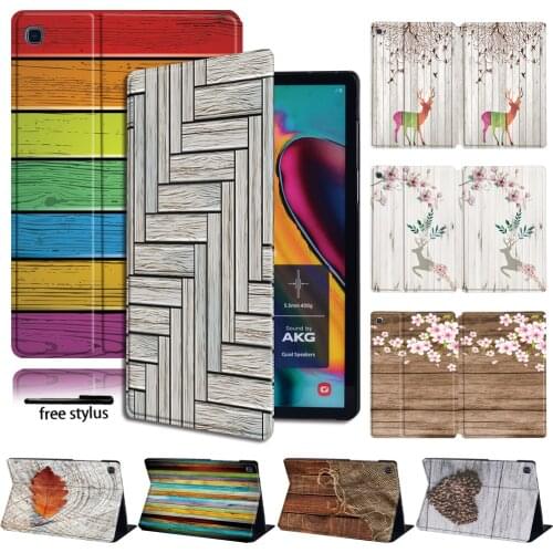 For Samsung Galaxy Tab S6 Lite/Tab S7/S5e/Tab S6/S4 - Tablet Case Wood Cover Case + Free Stylus
