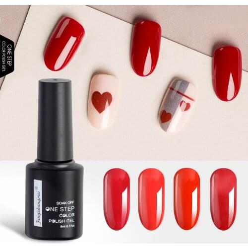 Fengshangmei 5ml 3 in 1 Nail Gel Varnishes Home Use One Step Gel DIY Gel Nail Polish Nail Esmalte for a Manicure