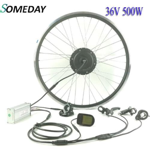 SOMEDAY Electric Bicycle conversion kit 36V500W E-BIKE front wheel hub motorwith LCD5 display Whole Waterproof Cable
