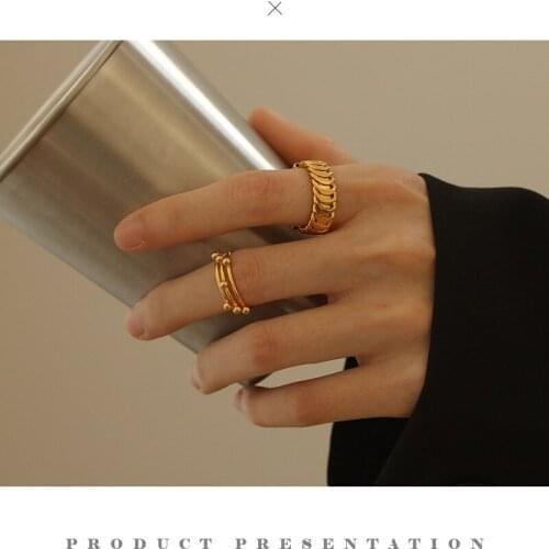 Brass Snake Chain Cocktail Ring Women Jewelry Chic Punk Gothic Boho Hiphop Runway Party Designer