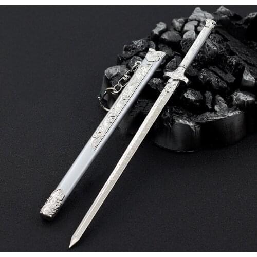 Alloy Scabbard Sword Magic Frost Huajian Model Game Props Keychain Bar Ornaments Pendant Keychain All-metal Craft Creative Gifts