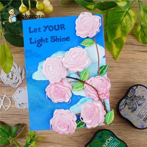 Kokorosa Rose Flower Cutting Dies Metal Dies Scrapbooking Album Card Making Embossing Stencil Diecuts New 2021