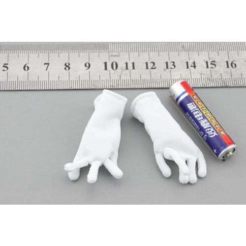 D80147 German Air Force 1:6 Scale Soldier White Gloves Model for 12"