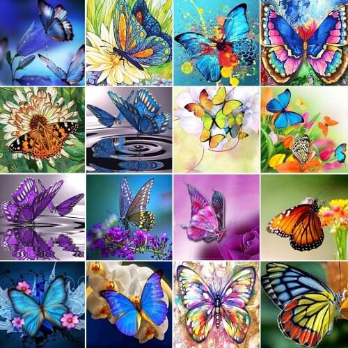 5D DIY Diamond Painting Butterfly Cross Stitch Kits Full Drill Diamond Embroidery Animals Mosaic Wall Art Picture of Home Decor