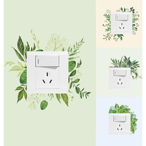Switch Sticker bedroom muraux wand aufkleber Nordic leafy plants naklejki DIY vinilos decorativos muurstickers pegatinas
