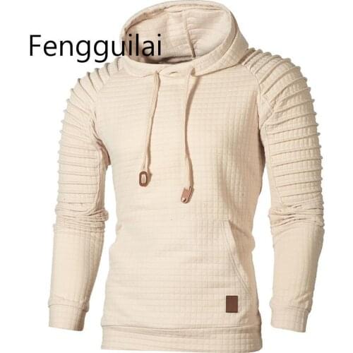 New Hoodie Hooded Pullover Sweatshirt Men's Autumn Winter Long Sleeve Fashion Plaid Top Tee Casual Outwear Blouse Sweatshirt