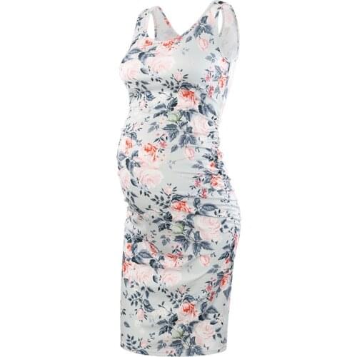 New sunmmer dress pregnant Tight vest strap for women pregnancy Fashion print sexy dress Q0615