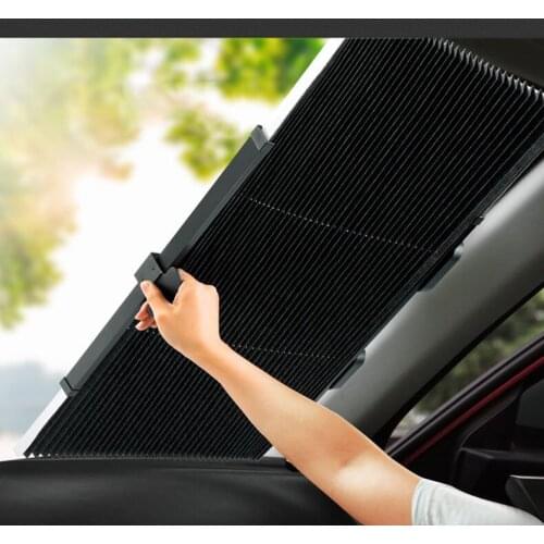 New Car Automatic Retractable Sun Shade, Sunscreen and Heat Insulation, Front Car Sun Visor Honeycomb Double-layer Sun Visor