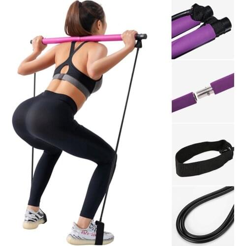 Yoga Resistance Stick Pilates Stick Bodybuilding Gym Tube Elastic Bands Fitness Tool Training Exercise Tool Home Gym Drop Ship